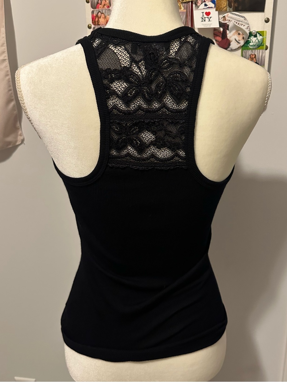 Y2K bebe Black Rhinestone Heart Tank - Picture 3 of 3